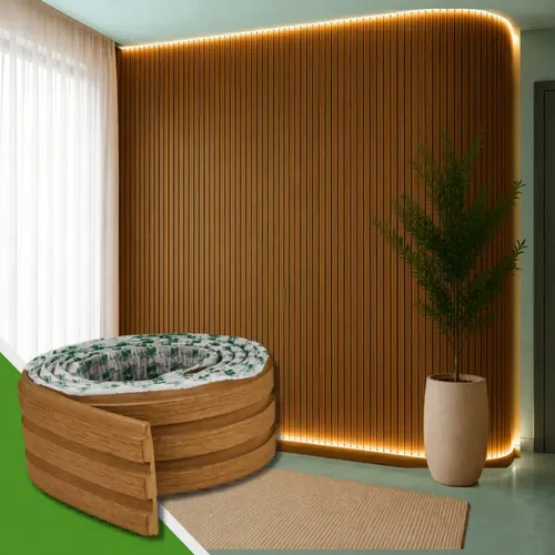 Painel Madeira Ripado Laminado Madeto 10m