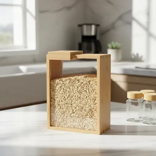 Organizador de Mantimentos com Tampa de Bambu