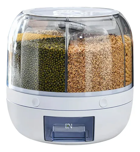 Dispenser Giratório 6 Divisões Maxx Para Grãos E Cereais 27cm