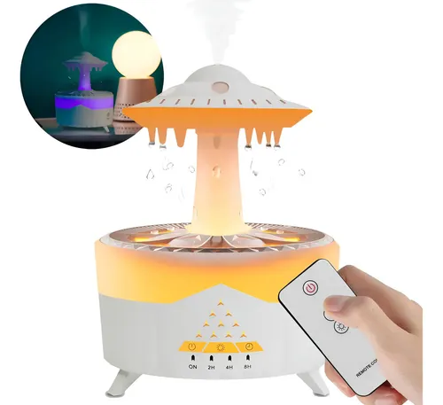 Umidificador Nuvem de Chuva com Som Relaxante e Aromaterapia